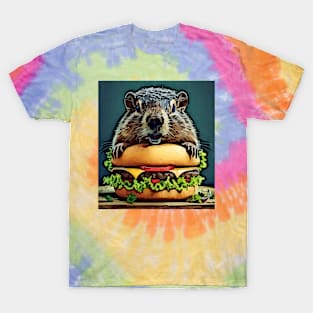 watercolor groundhog happy cheeseburger T-Shirt